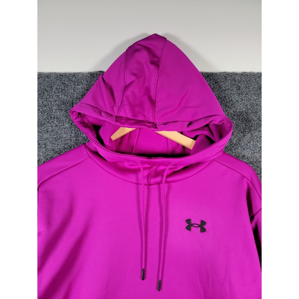 Under Armour Hoodie Sweatshirt Womens Medium Purple Loose Fit UA Fleece Pullover - Picture 4 of 13